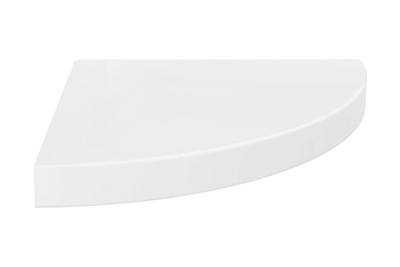 Svävande hörnhylla vit högglans 35x35x3,8 cm MDF - Vit - Kökshylla - Hörnhylla