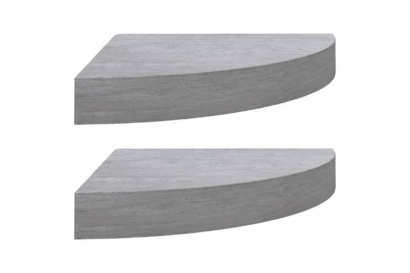 Svävande hörnhyllor 2 st betonggrå 35x35x3,8 cm MDF - Grå - Förvaring - Hylla - Hörnhylla