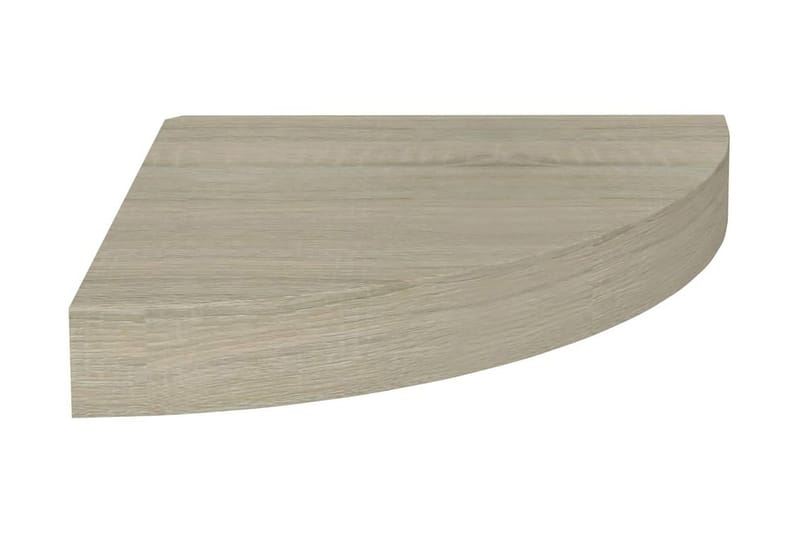 Svävande hörnhyllor 2 st ek 25x25x3,8 cm MDF - Brun - Förvaring - Hylla - Hörnhylla