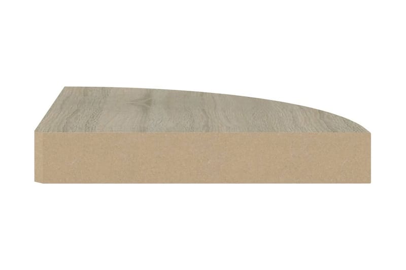 Svävande hörnhyllor 2 st ek 25x25x3,8 cm MDF - Brun - Förvaring - Hylla - Hörnhylla