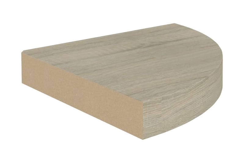 Svävande hörnhyllor 2 st ek 25x25x3,8 cm MDF - Brun - Förvaring - Hylla - Hörnhylla