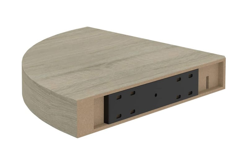 Svävande hörnhyllor 2 st ek 25x25x3,8 cm MDF - Brun - Förvaring - Hylla - Hörnhylla