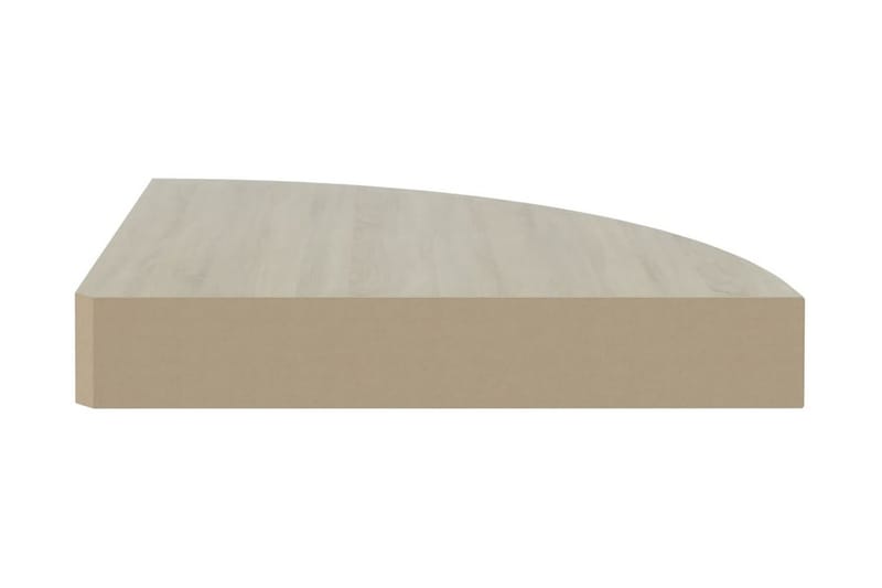 Svävande hörnhyllor 2 st ek och vit 35x35x3,8 cm MDF - Brun - Kökshylla - Hörnhylla