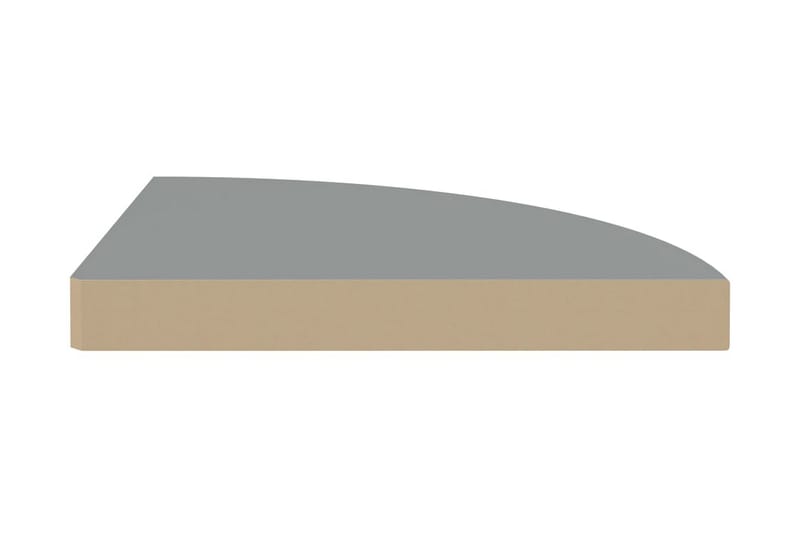 Svävande hörnhyllor 2 st grå 35x35x3,8 cm MDF - Grå - Kökshylla - Hörnhylla
