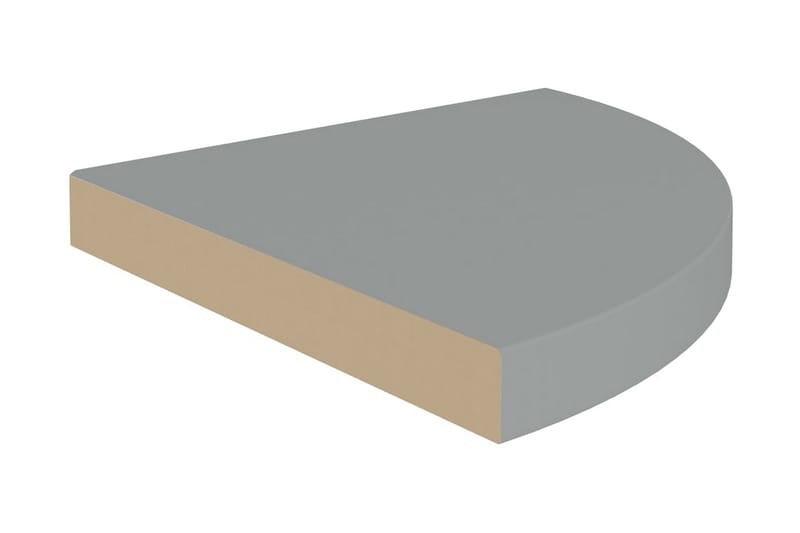 Svävande hörnhyllor 2 st grå 35x35x3,8 cm MDF - Grå - Kökshylla - Hörnhylla