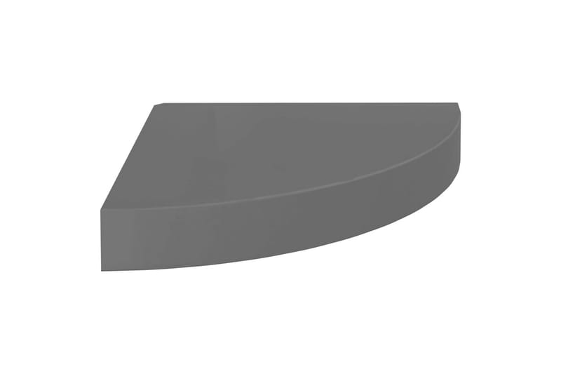 Svävande hörnhyllor 2 st grå högglans 25x25x3,8 cm MDF - Grå - Förvaring - Hylla - Hörnhylla