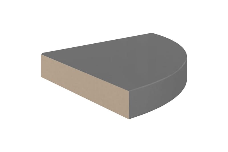 Svävande hörnhyllor 2 st grå högglans 25x25x3,8 cm MDF - Grå - Förvaring - Hylla - Hörnhylla