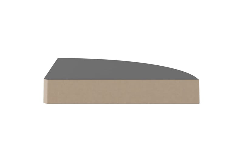 Svävande hörnhyllor 2 st grå högglans 25x25x3,8 cm MDF - Grå - Förvaring - Hylla - Hörnhylla