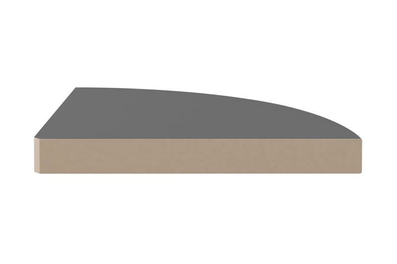 Svävande hörnhyllor 2 st grå högglans 35x35x3,8 cm MDF - Grå - Kökshylla - Hörnhylla