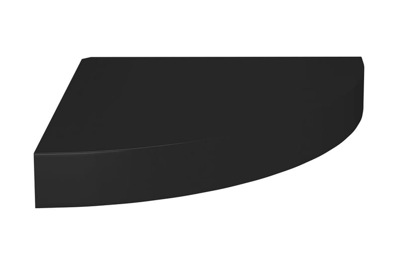 Svävande hörnhyllor 2 st svart 25x25x3,8 cm MDF - Svart - Förvaring - Hylla - Hörnhylla