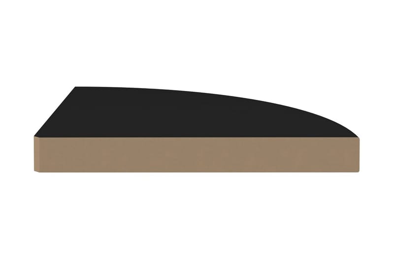 Svävande hörnhyllor 2 st svart 35x35x3,8 cm MDF - Svart - Förvaring - Hylla - Hörnhylla