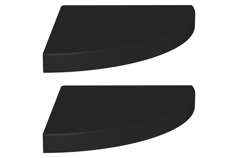 Svävande hörnhyllor 2 st svart 35x35x3,8 cm MDF - Svart - Förvaring - Hylla - Hörnhylla