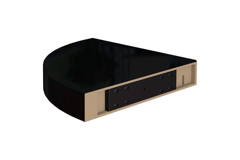 Svävande hörnhyllor 2 st svart högglans 25x25x3,8 cm MDF - Svart - Förvaring - Hylla - Hörnhylla