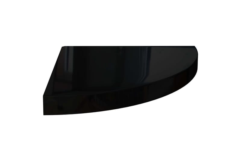 Svävande hörnhyllor 2 st svart högglans 35x35x3,8 cm MDF - Svart - Kökshylla - Hörnhylla