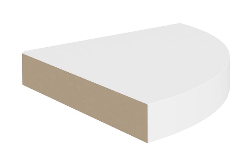 Svävande hörnhyllor 2 st vit 25x25x3,8 cm MDF - Vit - Kökshylla - Hörnhylla