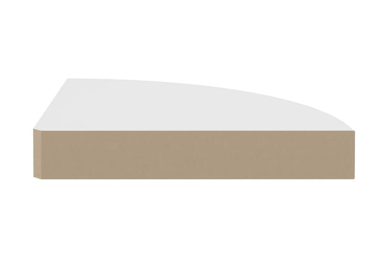 Svävande hörnhyllor 2 st vit 25x25x3,8 cm MDF - Vit - Förvaring - Hylla - Hörnhylla