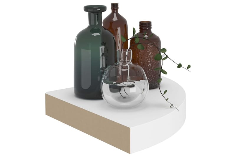Svävande hörnhyllor 2 st vit 25x25x3,8 cm MDF - Vit - Förvaring - Hylla - Hörnhylla