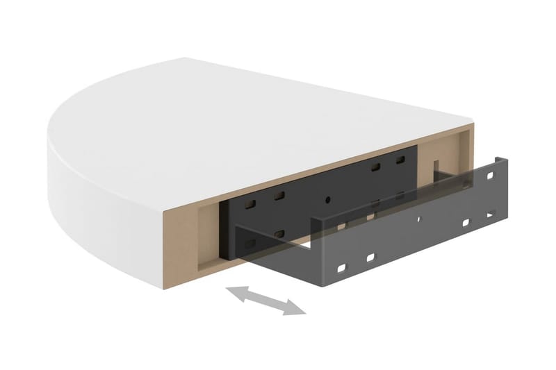 Svävande hörnhyllor 2 st vit 25x25x3,8 cm MDF - Vit - Förvaring - Hylla - Hörnhylla