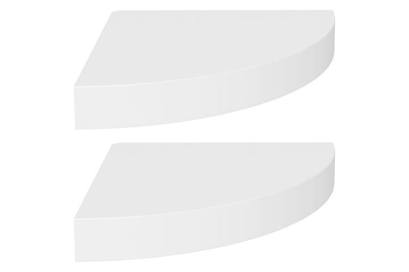 Svävande hörnhyllor 2 st vit 25x25x3,8 cm MDF - Vit - Förvaring - Hylla - Hörnhylla