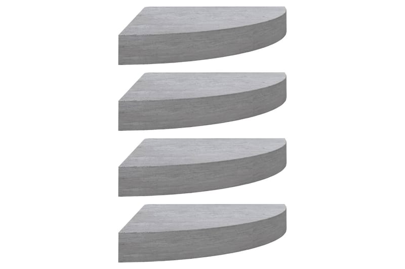 Svävande hörnhyllor 4 st betonggrå 25x25x3,8 cm MDF - Grå - Förvaring - Hylla - Hörnhylla