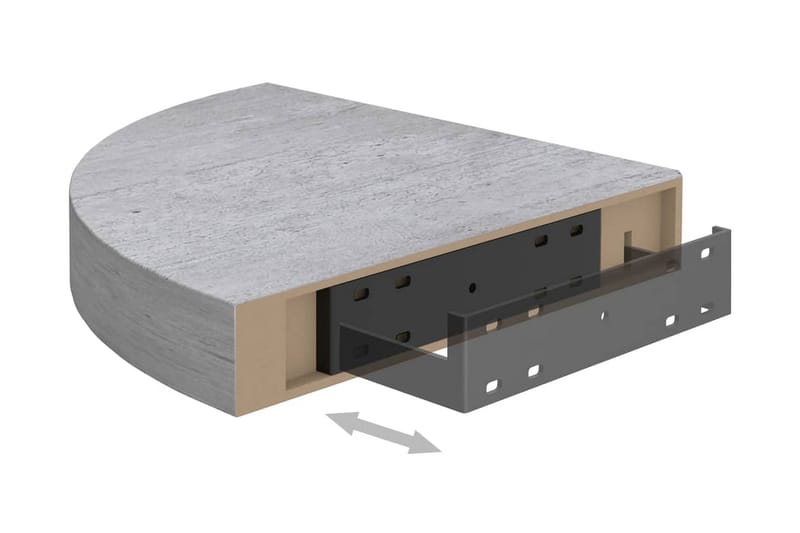 Svävande hörnhyllor 4 st betonggrå 25x25x3,8 cm MDF - Grå - Förvaring - Hylla - Hörnhylla