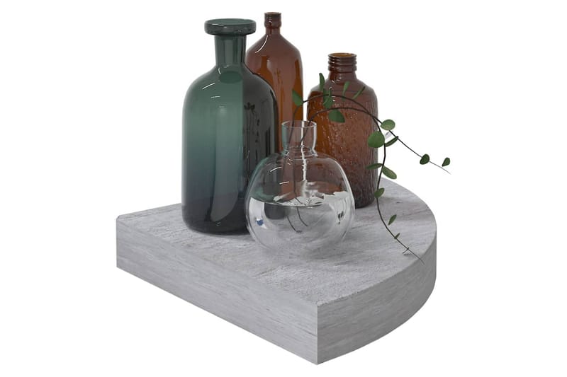 Svävande hörnhyllor 4 st betonggrå 25x25x3,8 cm MDF - Grå - Förvaring - Hylla - Hörnhylla