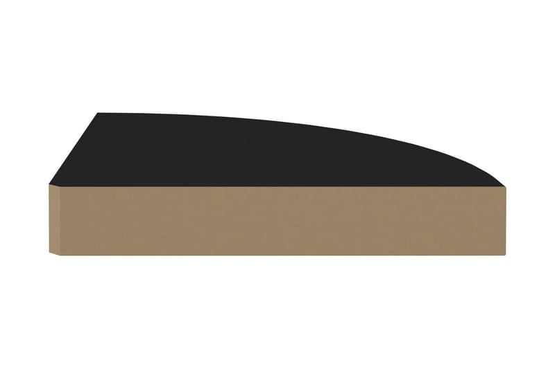 Svävande hörnhyllor 4 st svart 25x25x3,8 cm MDF - Svart - Kökshylla - Hörnhylla