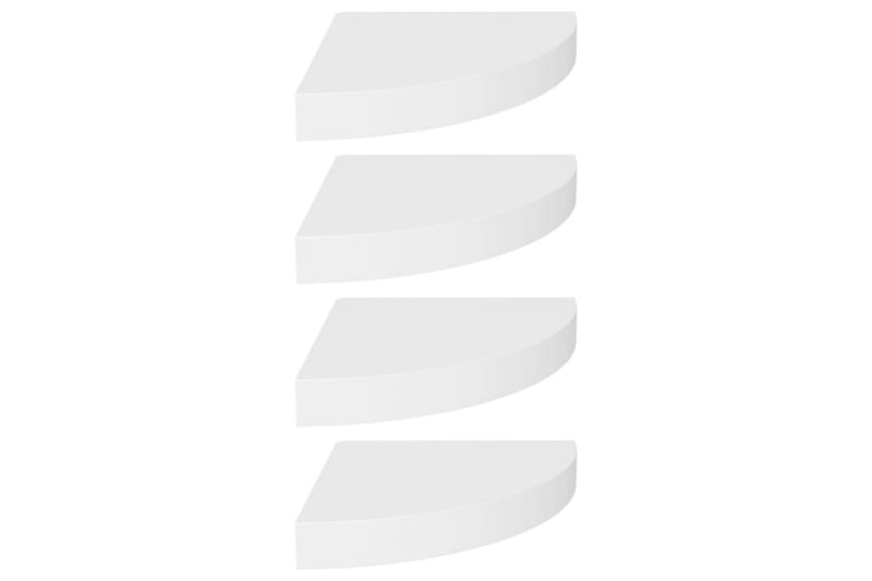 Svävande hörnhyllor 4 st vit 25x25x3,8 cm MDF - Vit - Kökshylla - Hörnhylla