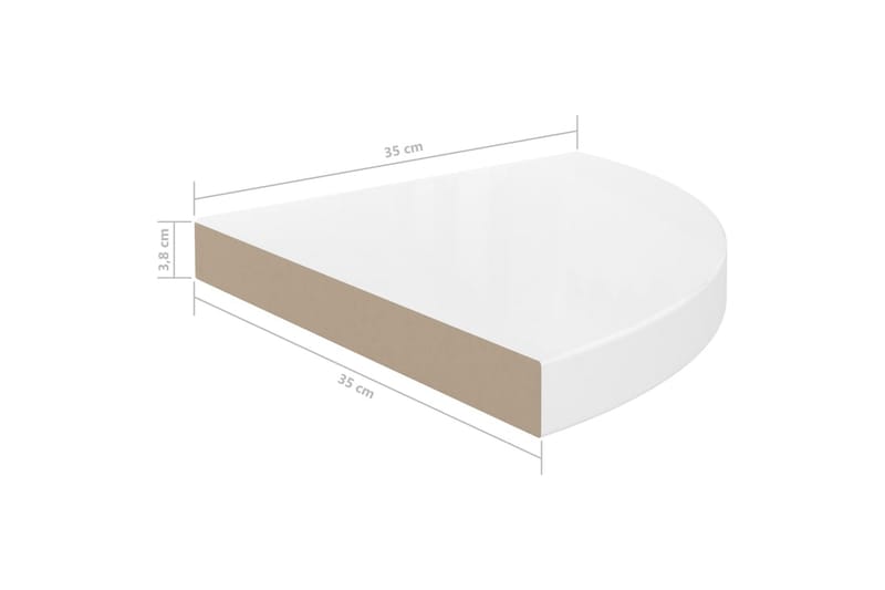 Svävande hörnhyllor 4 st vit högglans 35x35x3,8 cm MDF - Vit - Förvaring - Hylla - Hörnhylla