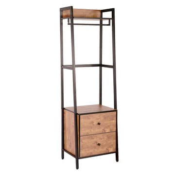 Hallhylla Lavinia 52x40x169 cm ask/svart med 2 lådor - ask/svart - Förvaring - Hylla - Hyllplan & hyllkonsol