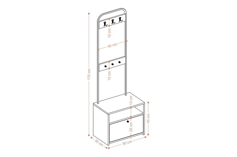 Hallmöbel Springhill Vit / Svart - Svart/Vit - Möbler - Hallmöbler - Möbelset för hall & entre