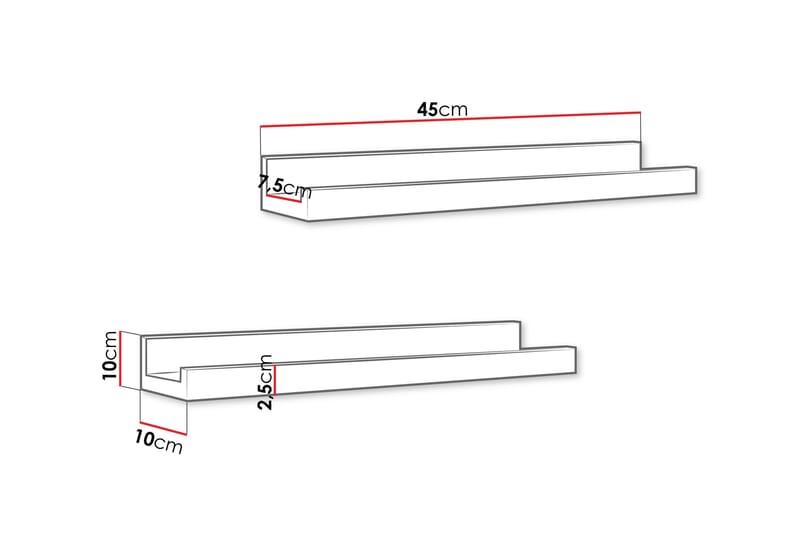 Harijan Vägghylla 45 cm - Svart - Förvaring - Hylla - Vägghylla