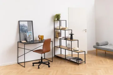 Hartsoe Bokhylla 135 cm i Metall med Träskiva - Brun - Förvaring - Hylla - Bokhylla
