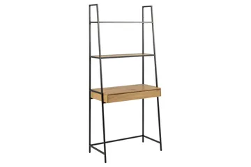 Hartsoe Bokhylla 77 cm i Metall med Träskiva - Svart|Beige - Förvaring - Hylla - Bokhylla