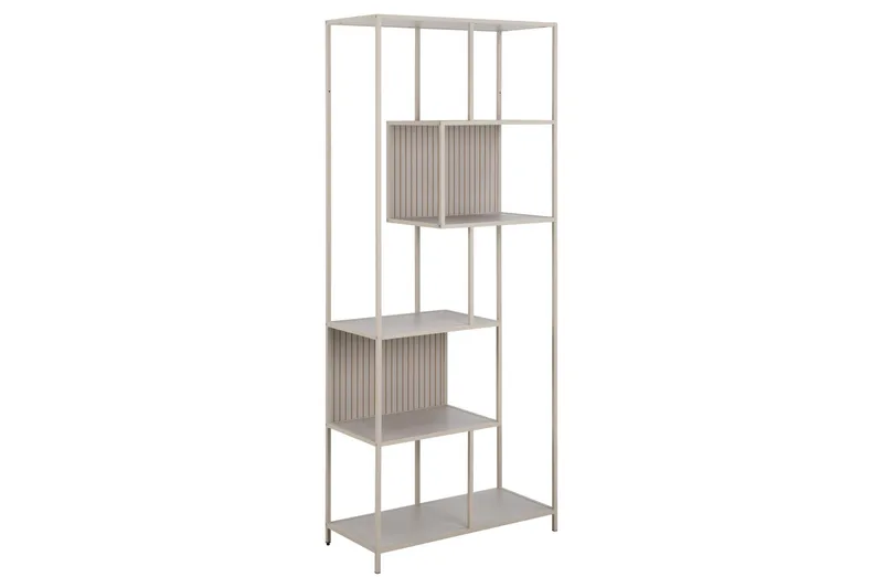 Hartsoe Bokhylla 77 cm i Metall, Sandbeige