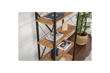 Haruka Bokhylla 90 cm i Furuträ - Svart|Beige - Förvaring - Hylla - Bokhylla