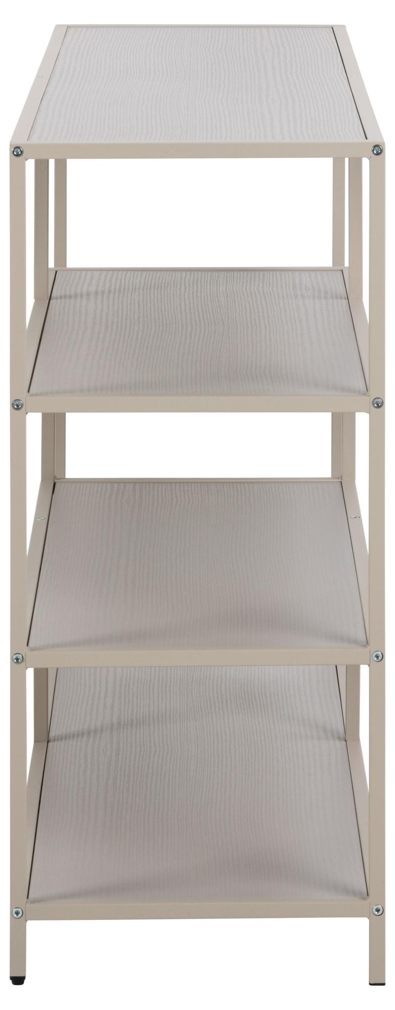 Hasslevik Bokhylla 114 cm i Metall med Träskiva - Sandbeige - Förvaring - Hylla - Bokhylla