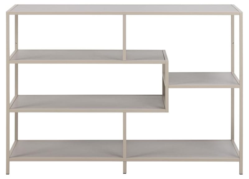Hasslevik Bokhylla 114 cm i Metall med Träskiva - Sandbeige - Förvaring - Hylla - Bokhylla