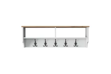Caraway Hatthylla 120x22,2 cm Vit/Brun - Hanah Home - Förvaring - Hylla - Hatthylla