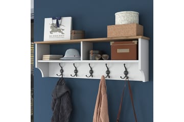 Caraway Hatthylla 120x22,2 cm Vit/Brun - Hanah Home - Förvaring - Hylla - Hatthylla