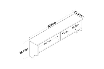 Caraway Hatthylla 120x22,2 cm Vit/Brun - Hanah Home - Förvaring - Hylla - Hatthylla