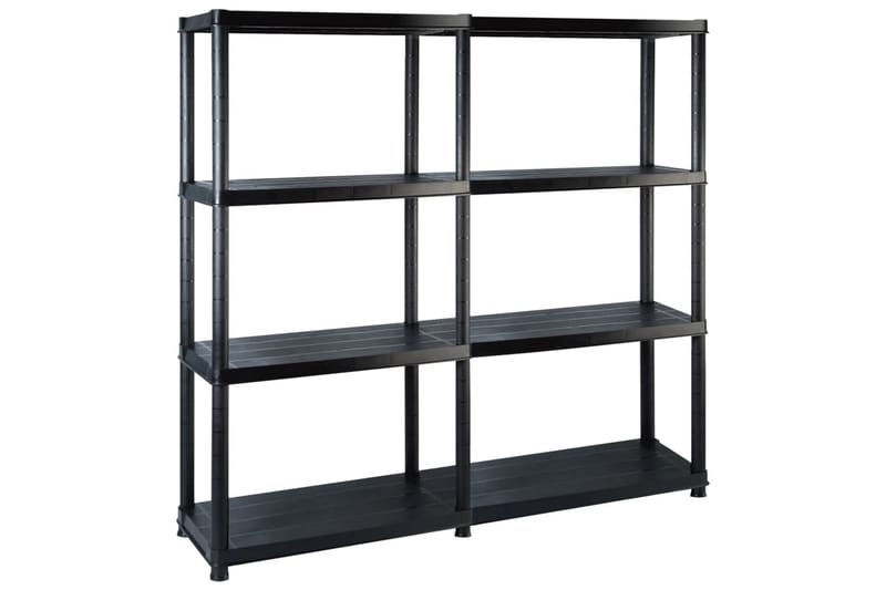 Förvaringshylla 4 hyllor svart 122x30,5x130 cm plast - Svart - Förvaring - Hylla - Hatthylla
