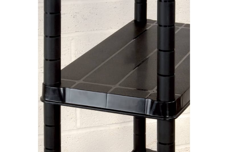 Förvaringshylla 4 hyllor svart 122x30,5x130 cm plast - Svart - Förvaring - Hylla - Hatthylla