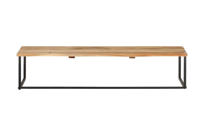 Hatthylla med levande kant 100x35x22 cm massivt akaciaträ - Brun - Förvaring - Hylla - Hatthylla