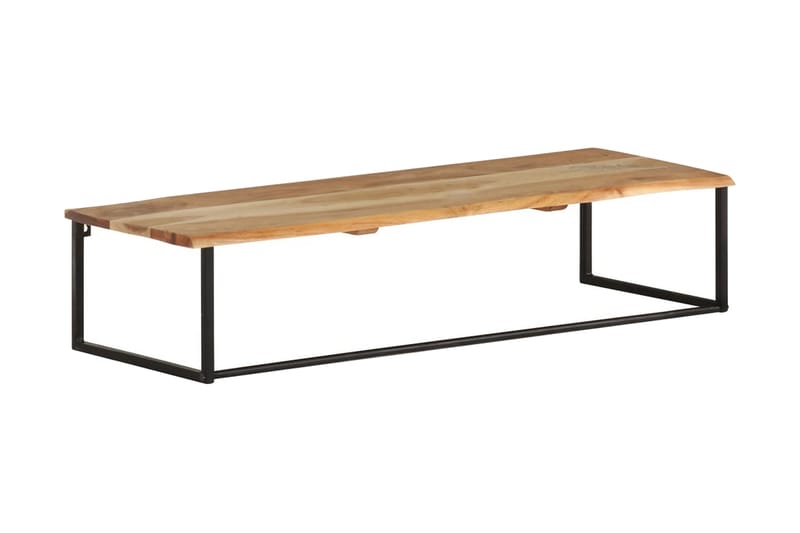 Hatthylla med levande kant 100x35x22 cm massivt akaciaträ - Brun - Förvaring - Hylla - Hatthylla