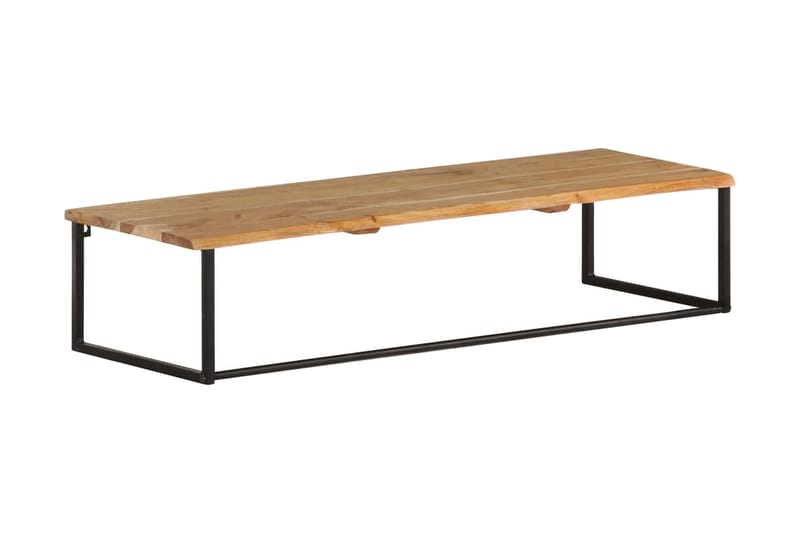 Hatthylla med levande kant 100x35x22 cm massivt akaciaträ - Brun - Förvaring - Hylla - Hatthylla