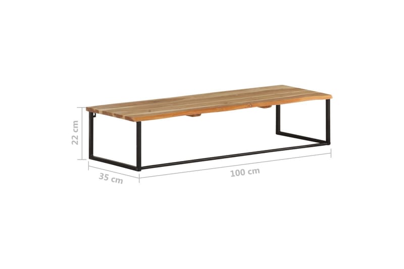 Hatthylla med levande kant 100x35x22 cm massivt akaciaträ - Brun - Förvaring - Hylla - Hatthylla