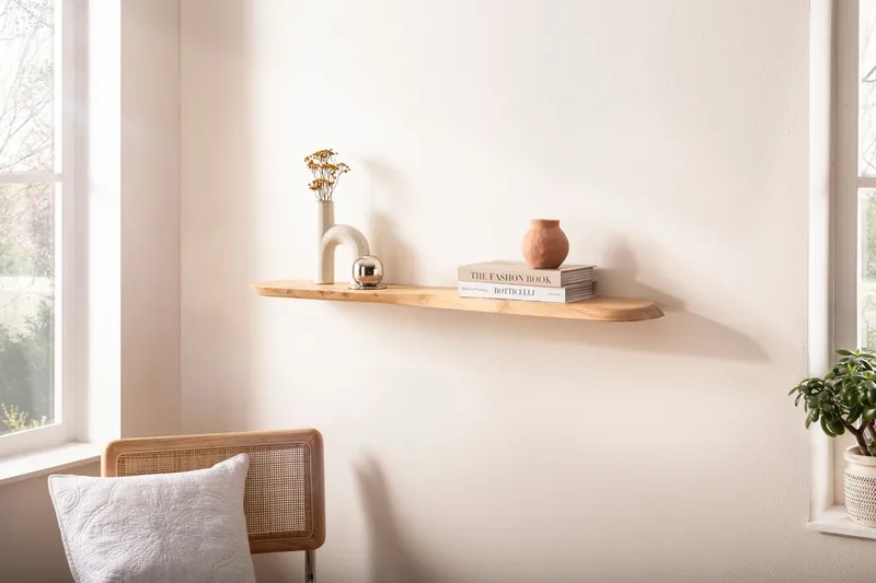Helela Vägghylla 120 cm Asymmetrisk - varm honungsbrun - Förvaring - Hylla - Vägghylla