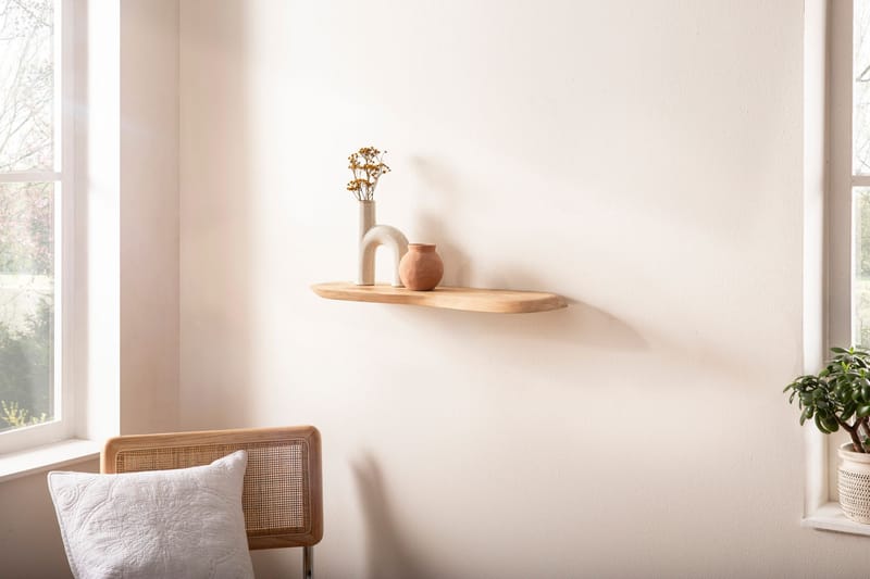 Helela Vägghylla 80 cm Asymmetrisk - varm honungsbrun - Förvaring - Hylla - Vägghylla