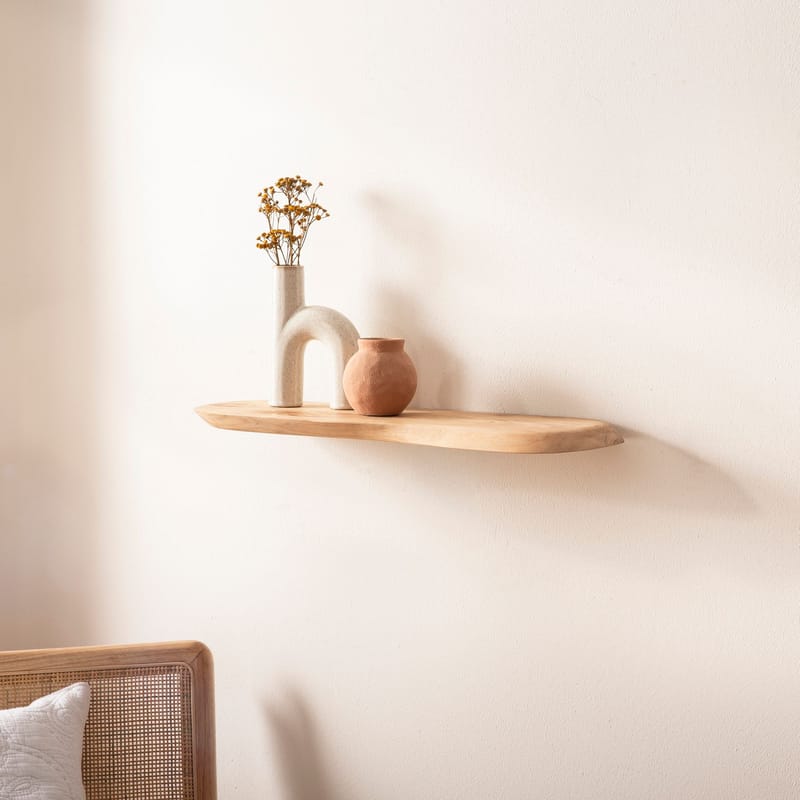 Helela Vägghylla 80 cm Asymmetrisk - varm honungsbrun - Förvaring - Hylla - Vägghylla